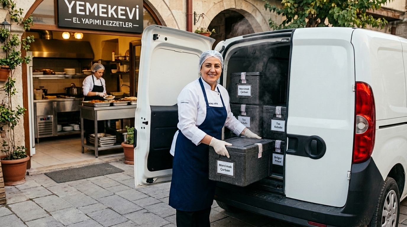 Konya butik fabrika yemek servisi termobox araç sevkiyatı ve kadın aşçılarımız